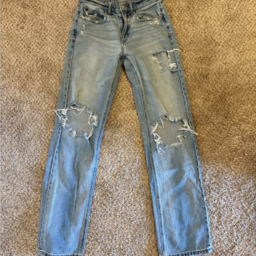 American Eagle By Payless Light Blue Distressed Jeans